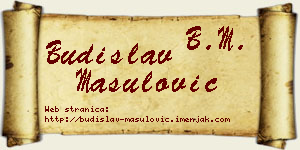 Budislav Mašulović vizit kartica